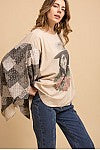 SITTING BULL FLOWY SLEEVE PONCHO TOP
