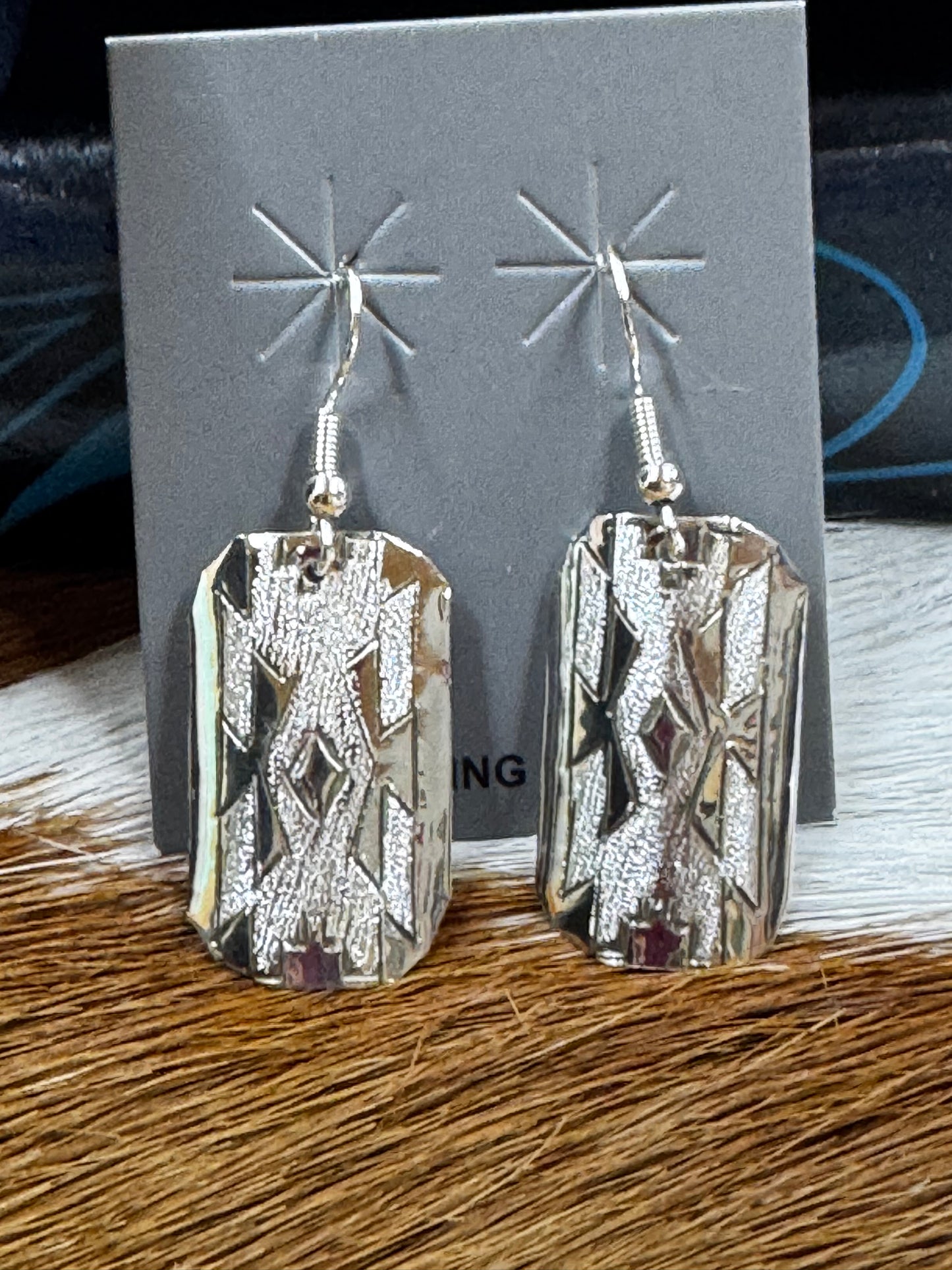 Sterling Aztec Earrings