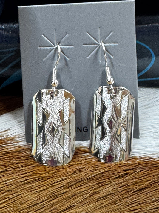 Sterling Aztec Earrings