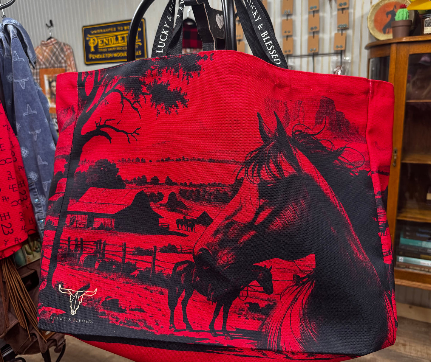 L&B Large Western Canvas Bags