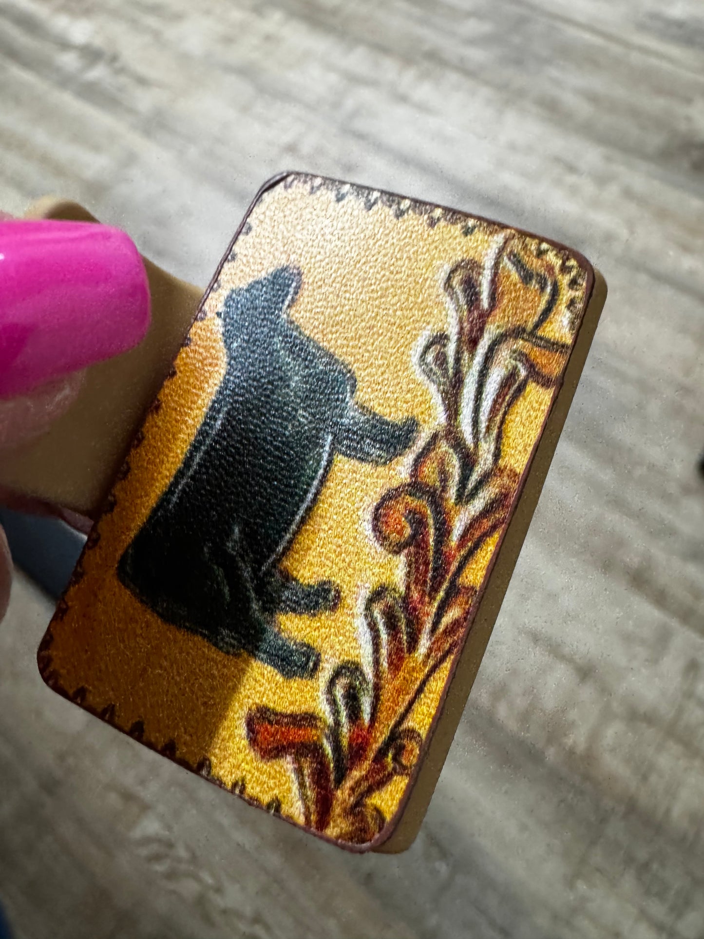 Faux Vegan Leather Hair Clip - SM