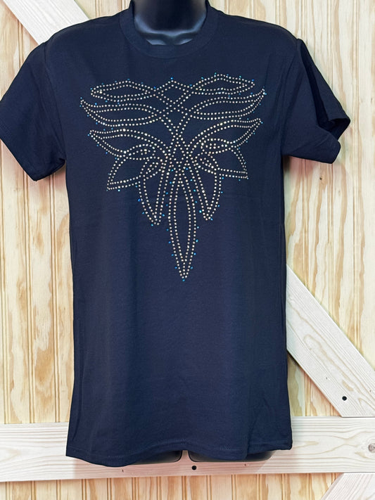 Black Bling Boot Stitched Tee