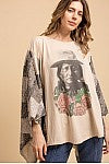 SITTING BULL FLOWY SLEEVE PONCHO TOP
