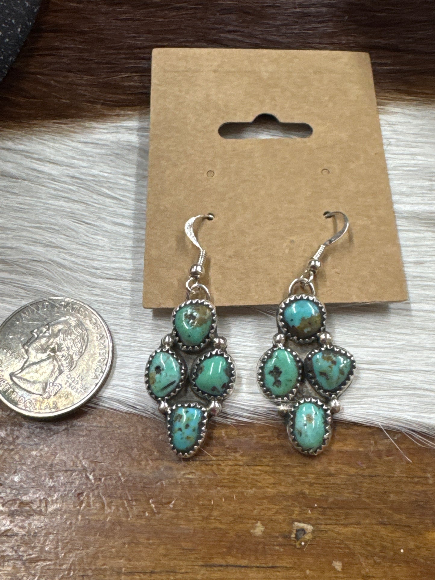 Navajo Made 4 Stone Earrings