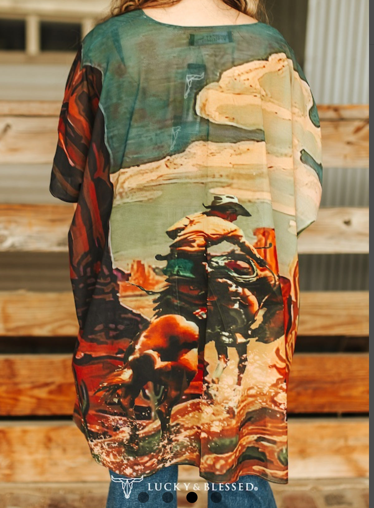 L&B Western Cowboy Desert Kimono-Wrap
