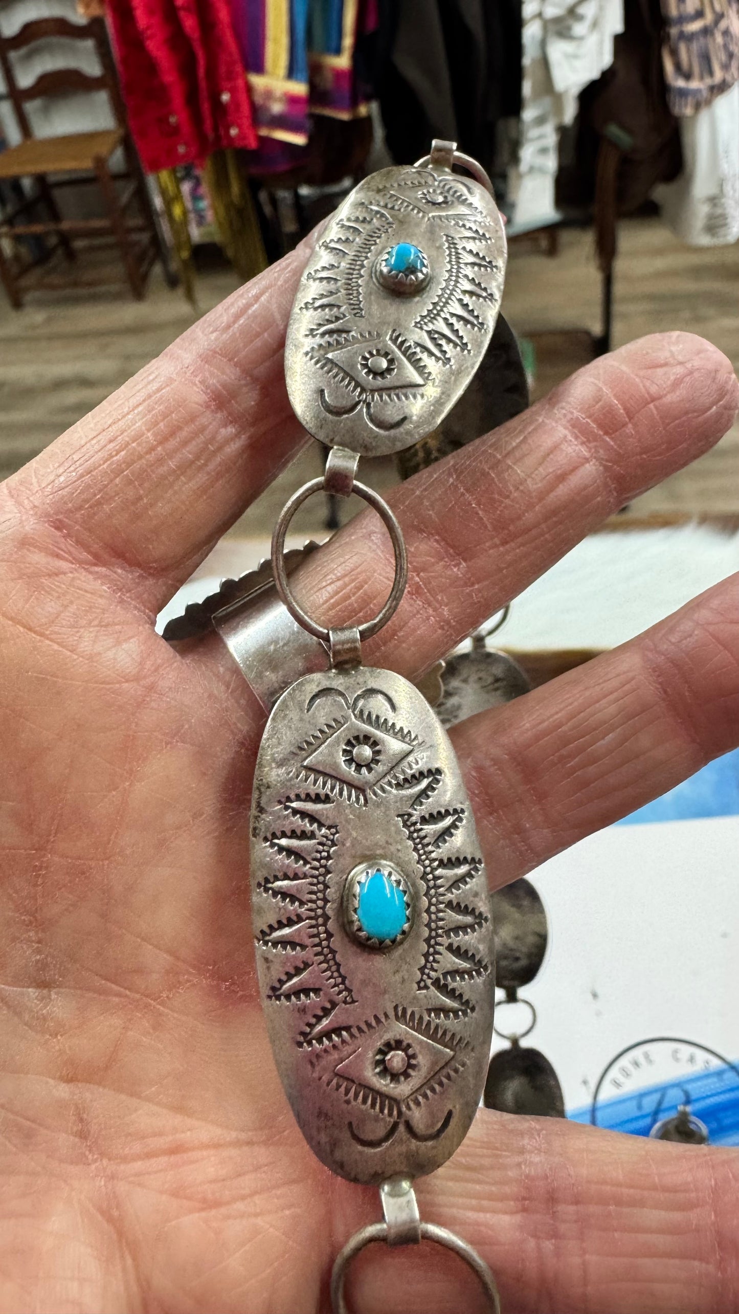 VIntage Sterling Navajo Concho Belt