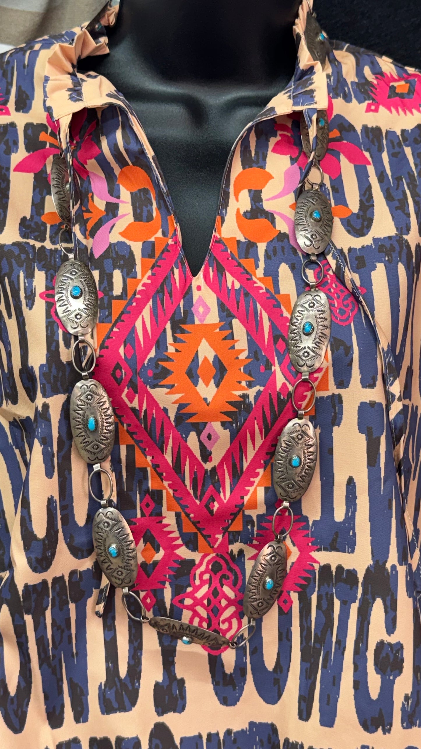 VIntage Sterling Navajo Concho Belt