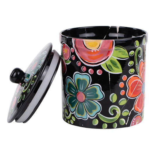 Glory Haus Black Floral Canister