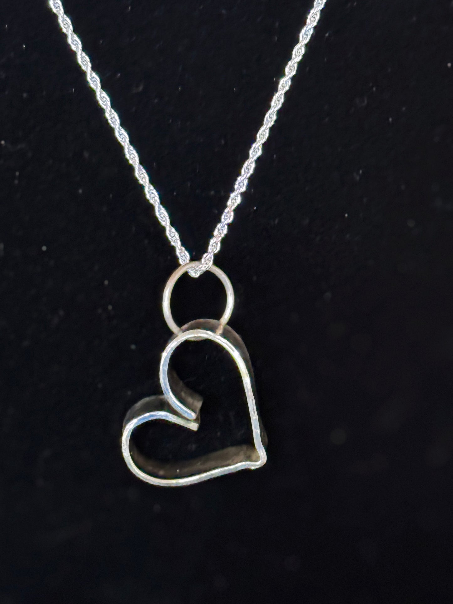 Sterling Scrolled-Stamped Heart w/chain