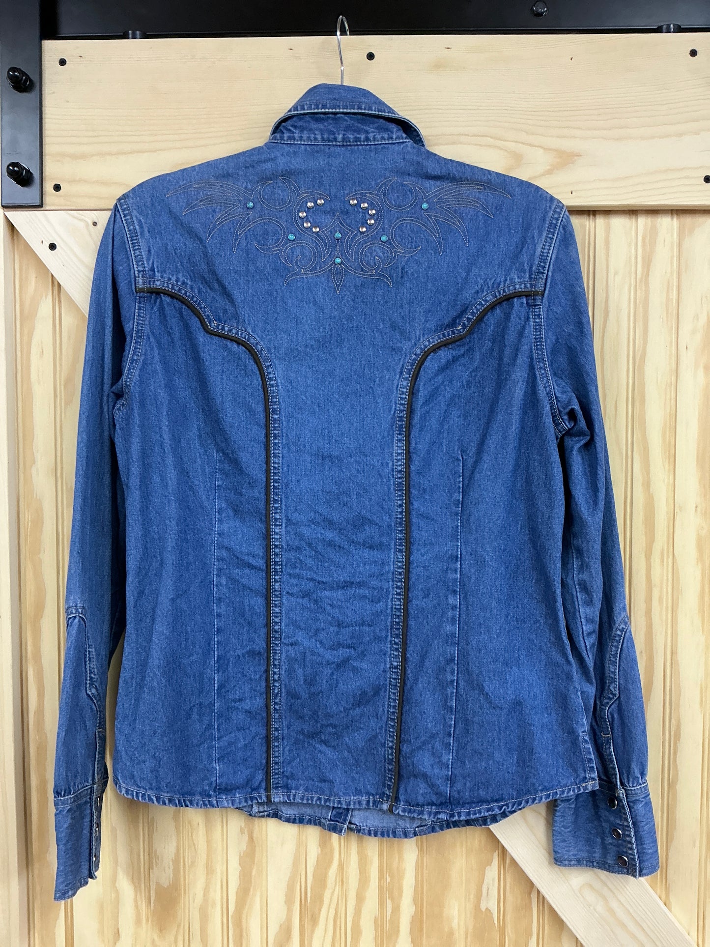 Vintage Lawman Denim Embroidered Snap Shirt