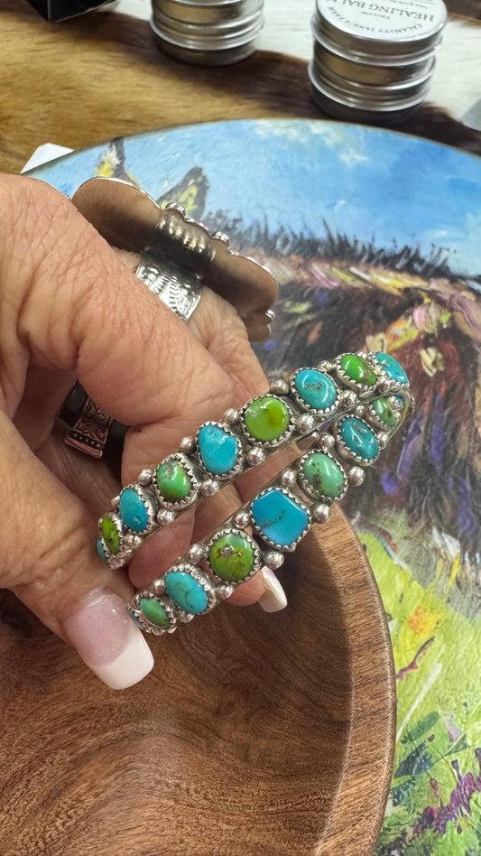 Navajo Blue and Green Turquoise Cuff