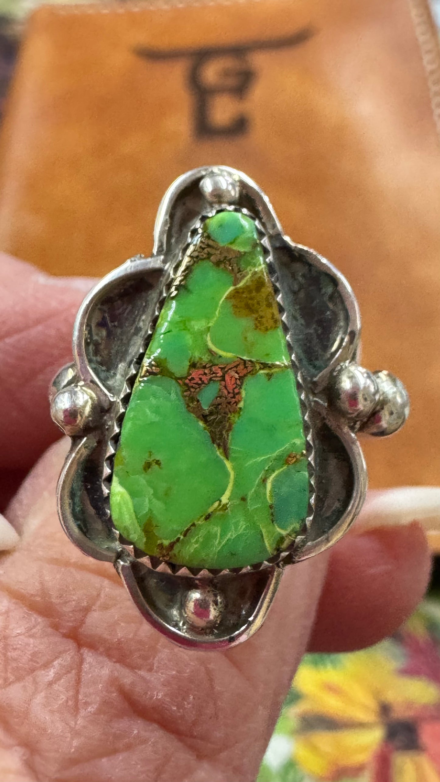 Green Turquoise Ring, Navajo
