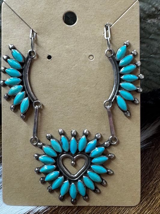 Vintage Turquoise Heart Necklace