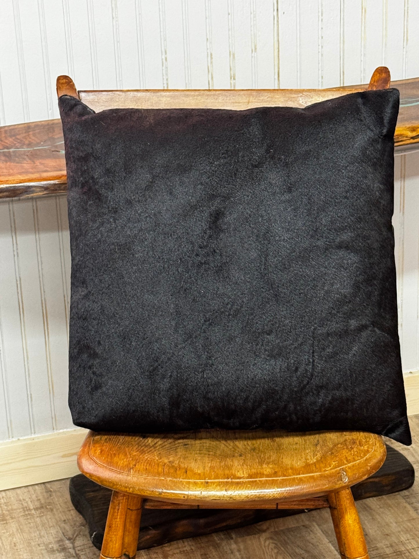 Black Cow Hide Pillow