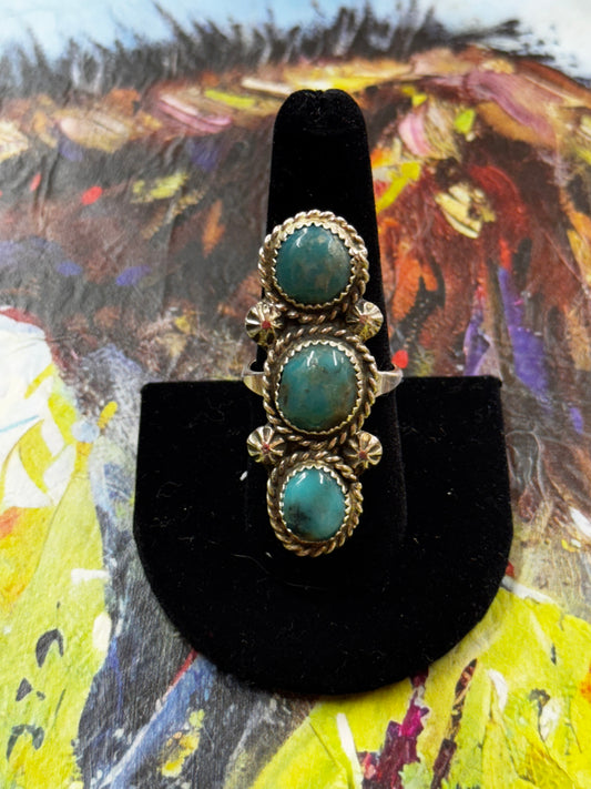Turquoise 3 Stone Ring