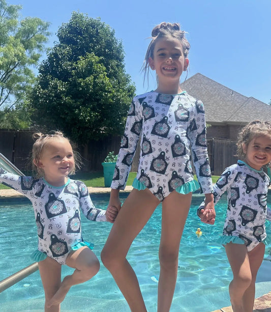 Cowpuncher Ear-tag Swim Suit (Girls)