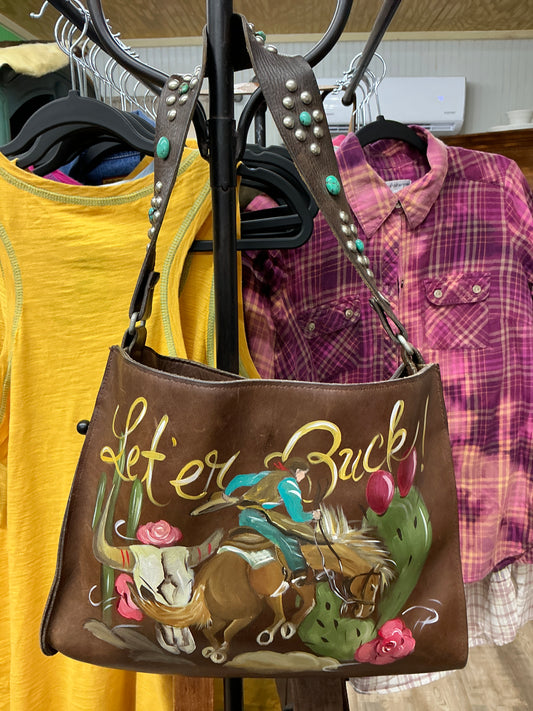 Two Bar West Hand Painted Purse