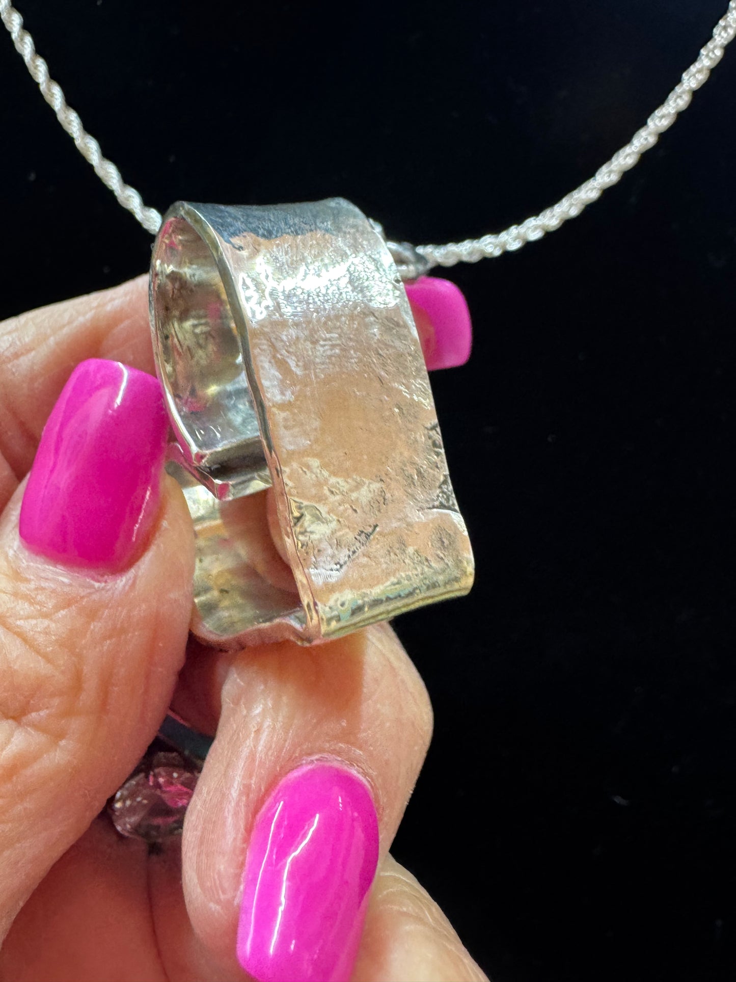 Sterling Scrolled-Stamped Heart w/chain
