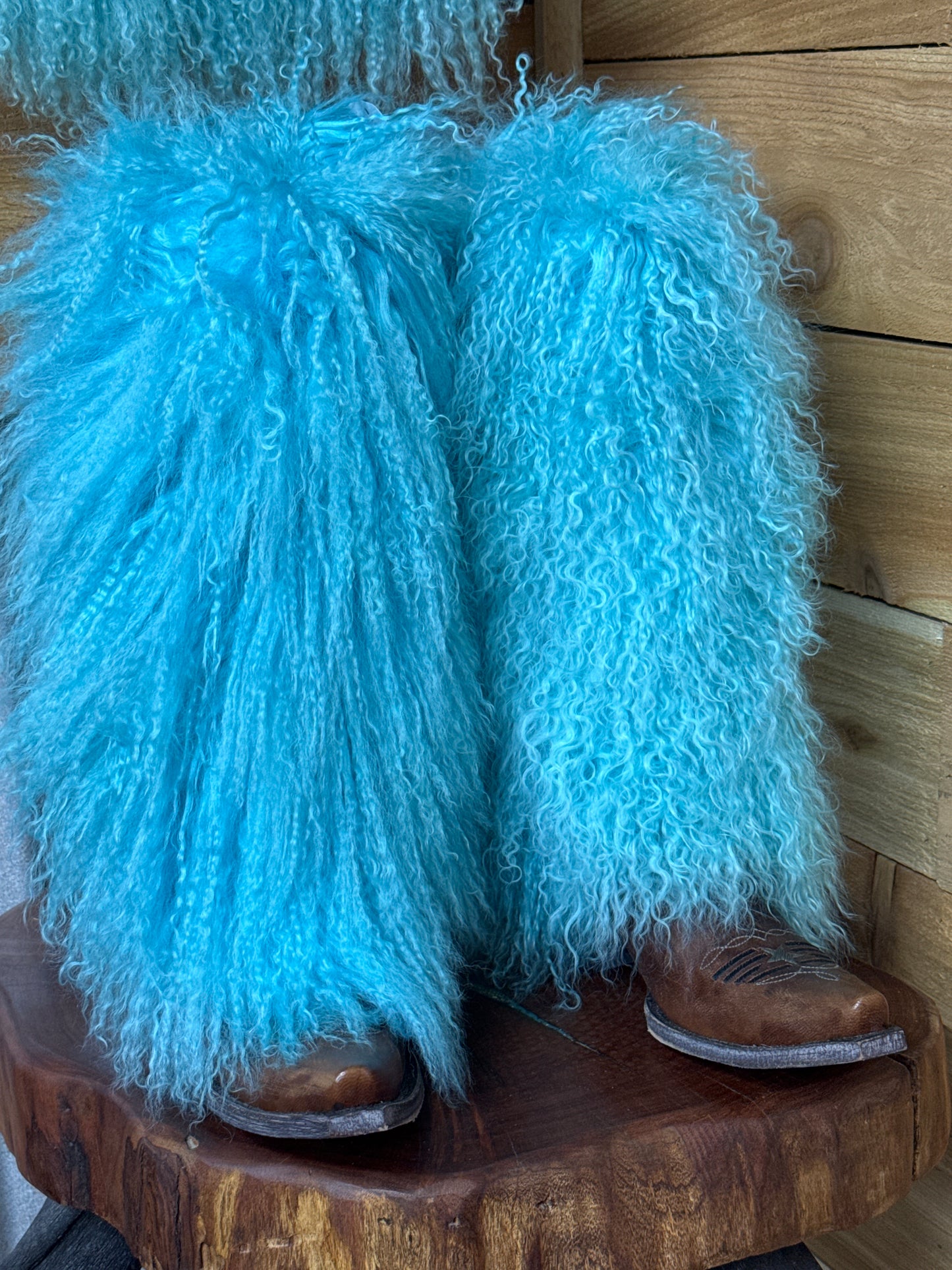 Turquoise Fur Boot Covers