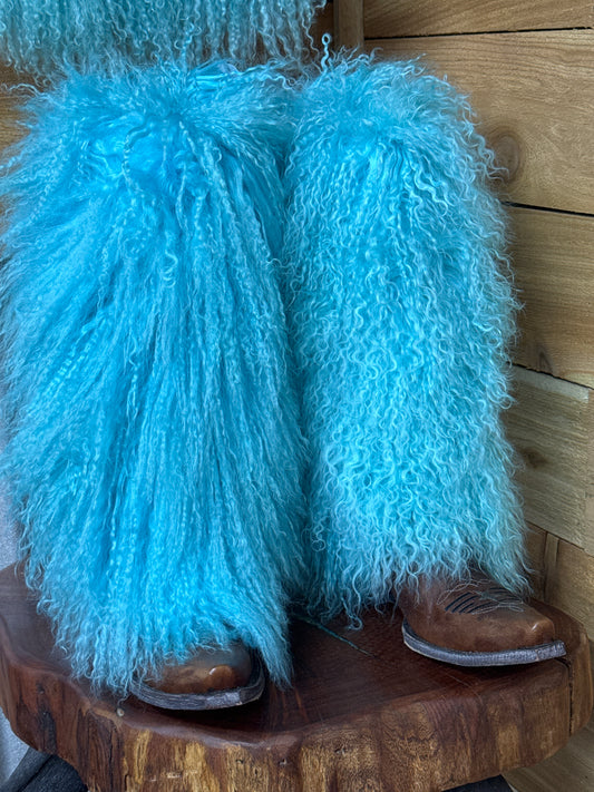 Turquoise Fur Boot Covers