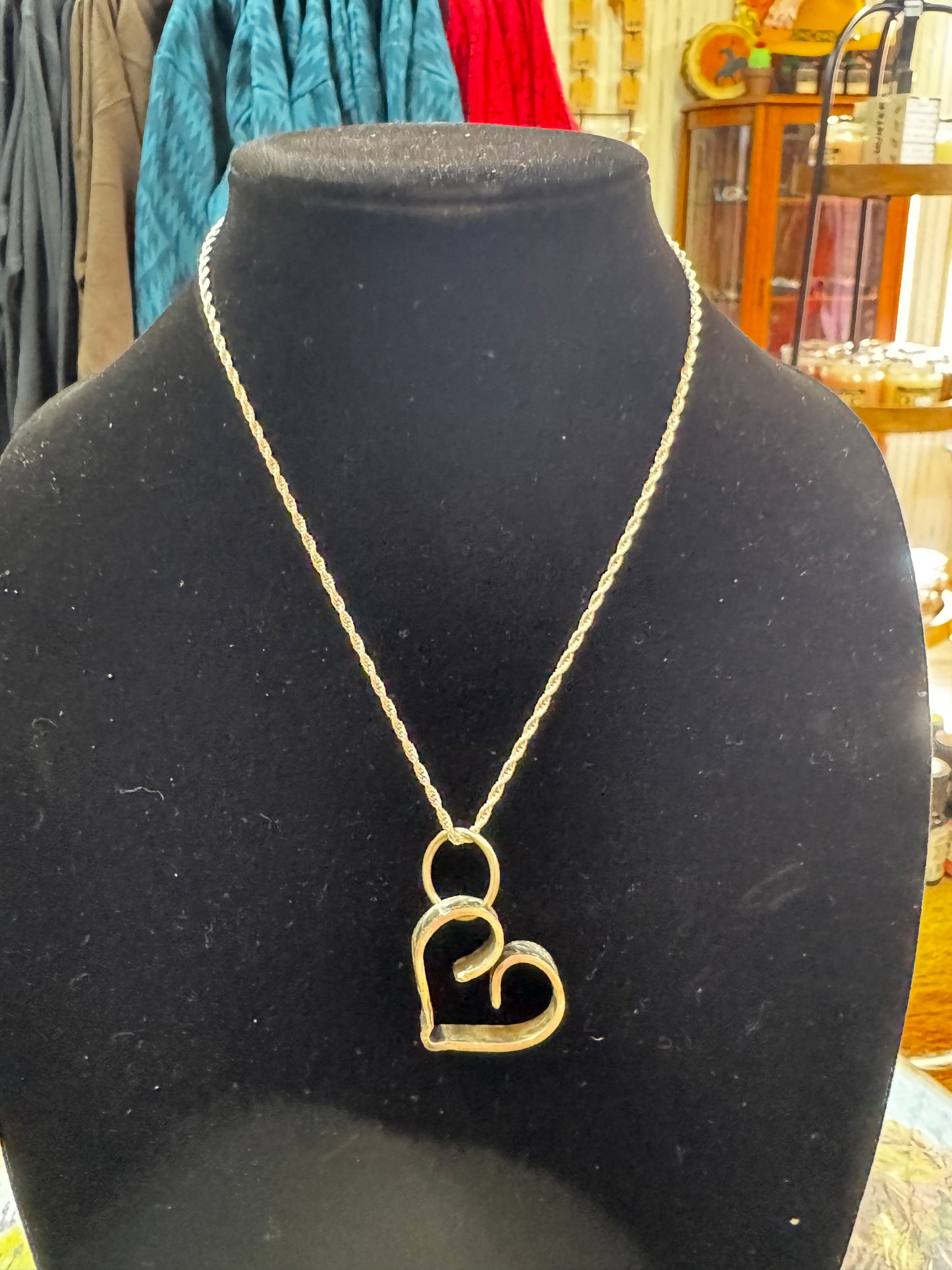 Sterling Scrolled-Stamped Heart w/chain