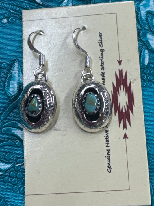 Beautiful Navajo Turquoise Dangle Earrings