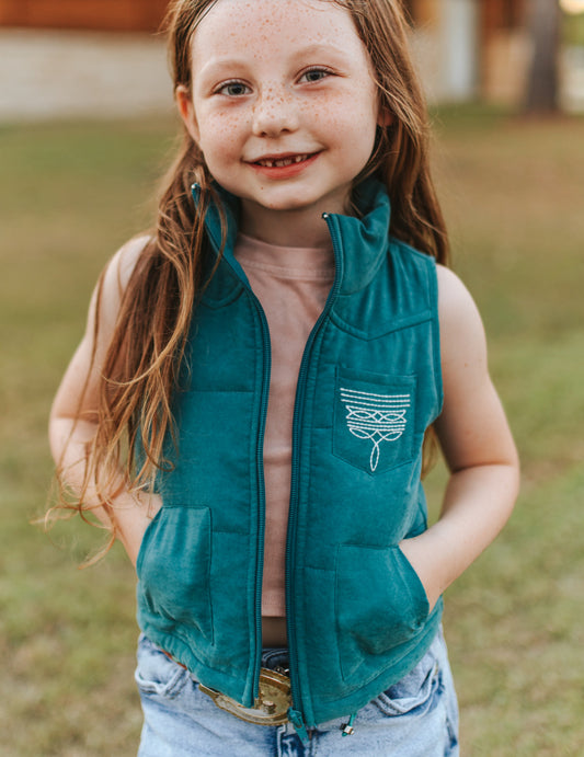 L&B Girls Teal Vest