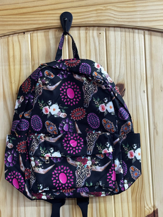 Pink on Black Backpack