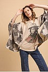 SITTING BULL FLOWY SLEEVE PONCHO TOP
