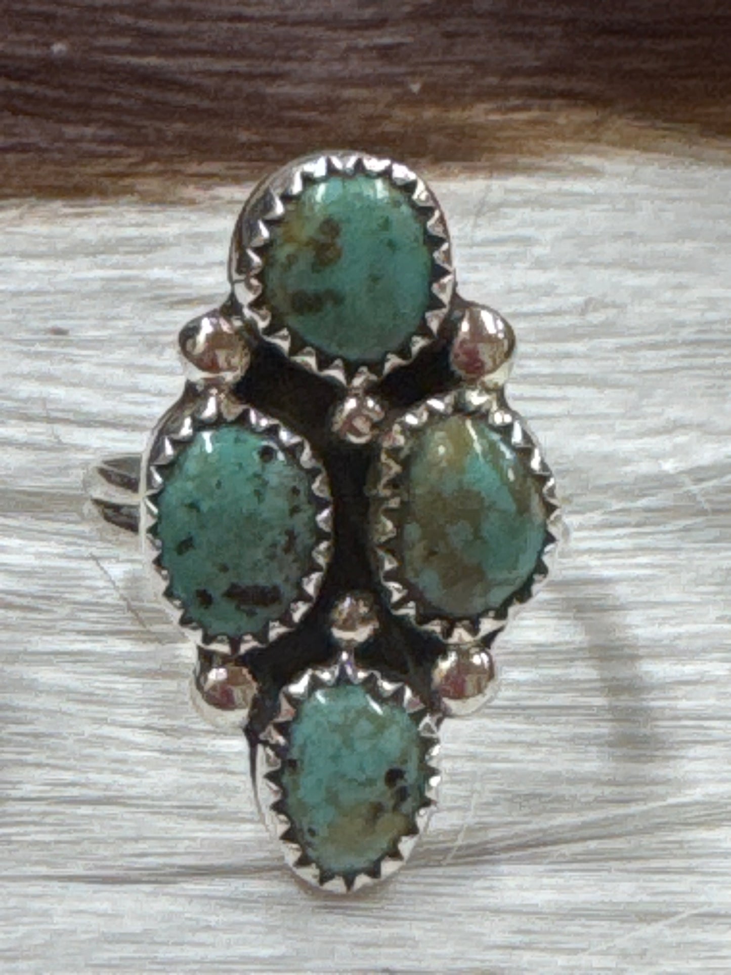 Navajo Made 4 Stone Cluster Ring