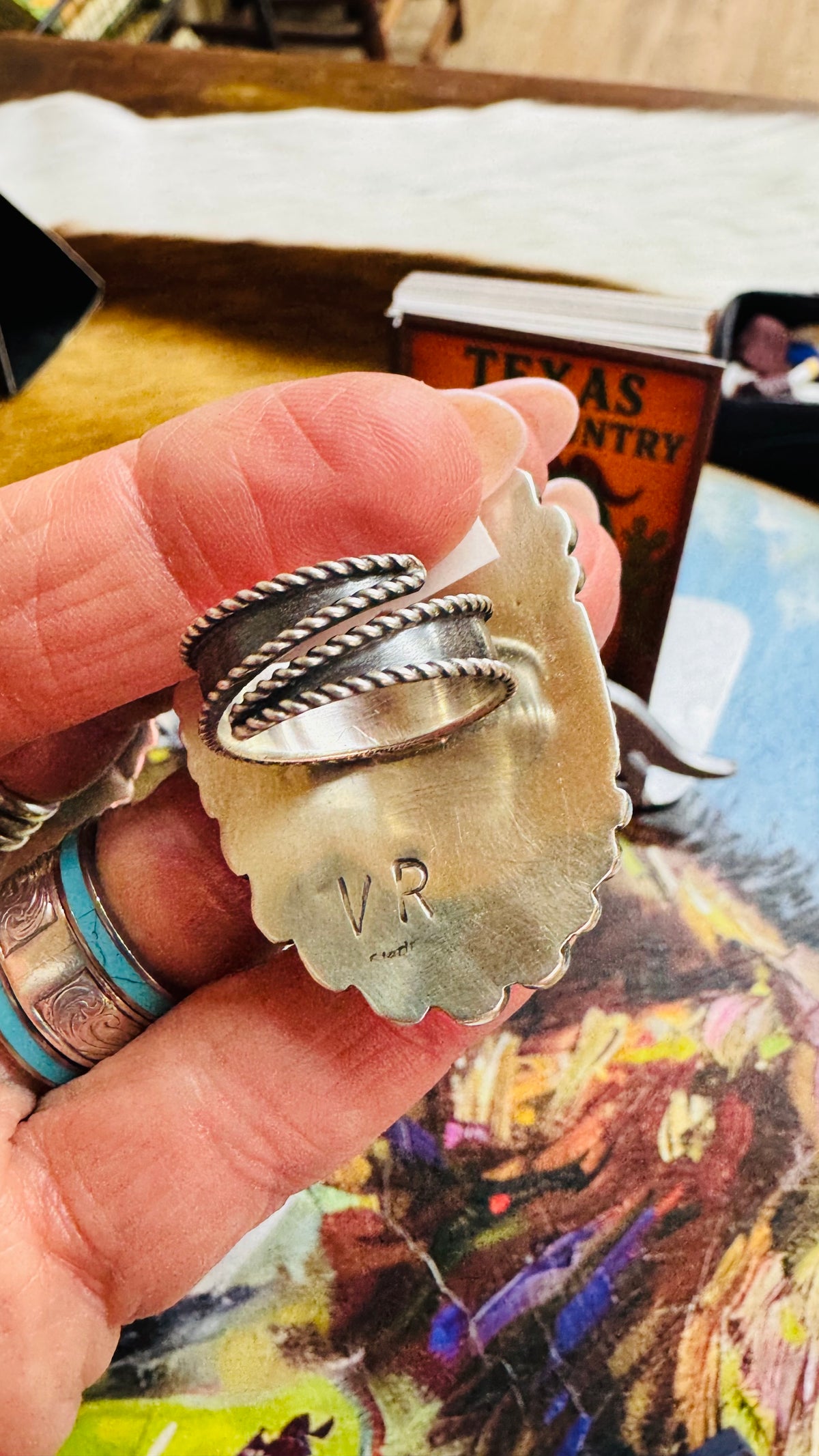 VR Royston turquoise Adjustable Ring
