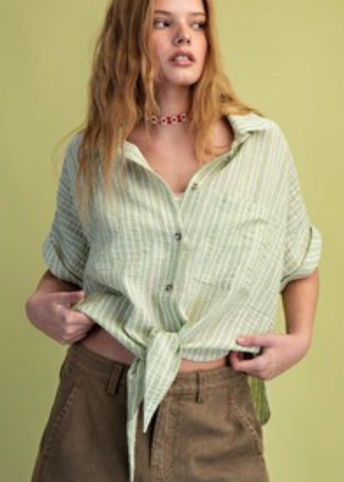 Short Sleeve Linen Button Down Shirt