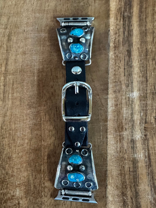 Vintage Silver and Turquoise Apple Watch Band