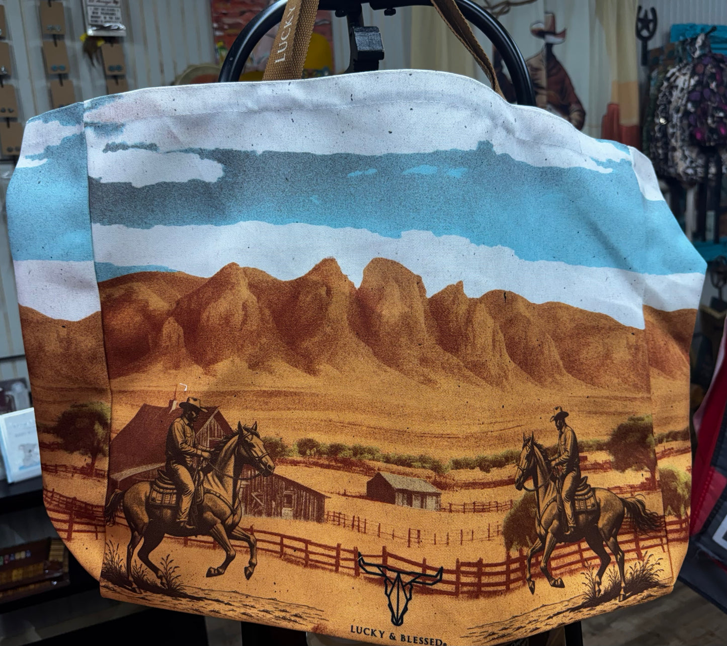 L&B Large Western Canvas Bags