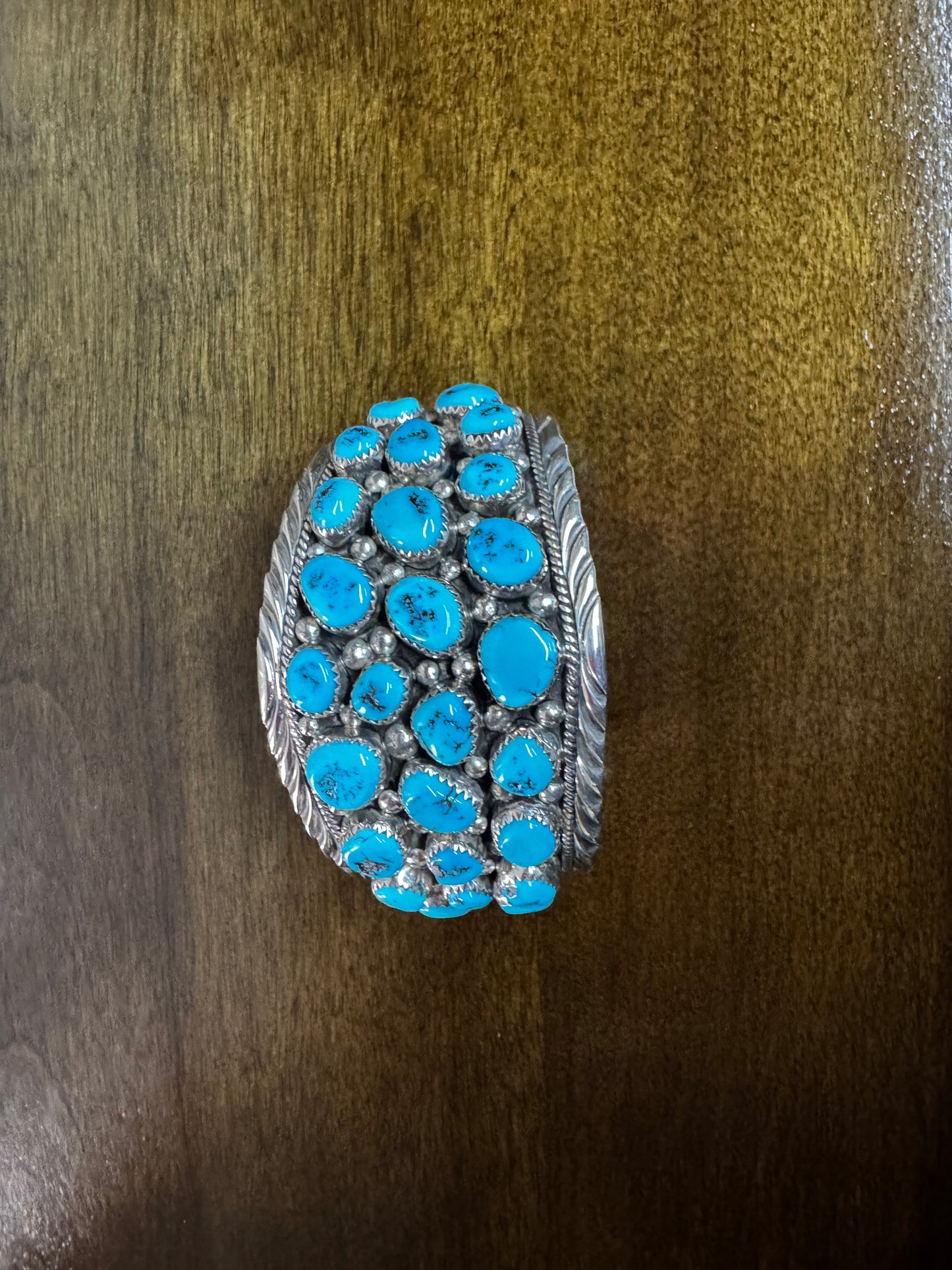Big Multi Turquoise & Sterling Cuff