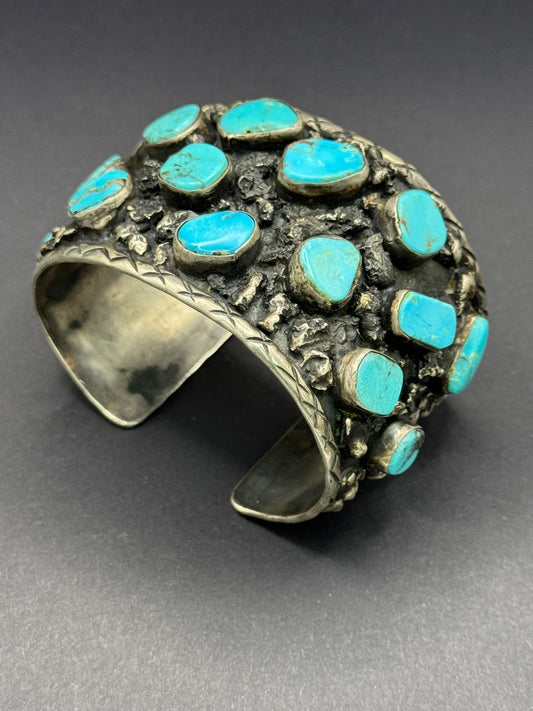 Old Pawn Sterling Nugget Statement Cuff