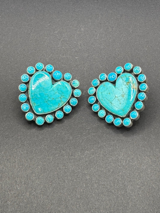 Federico Turquoise Heart Earrings