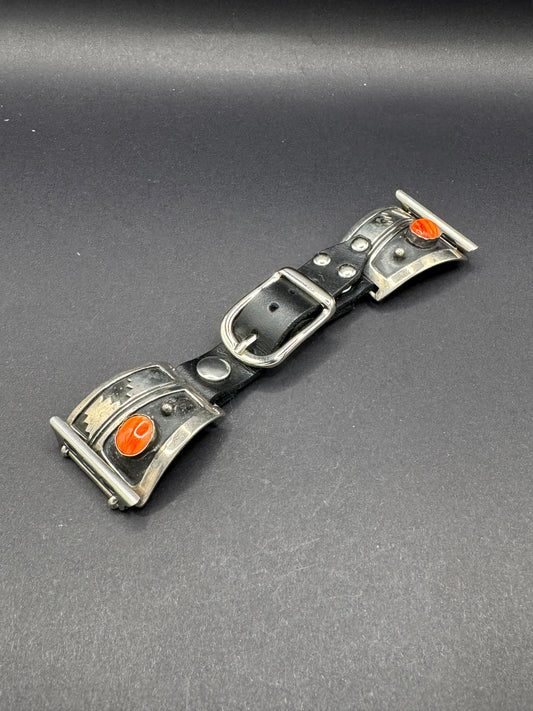 Vintage Silver & Spiny Oyster Apple Watch Band