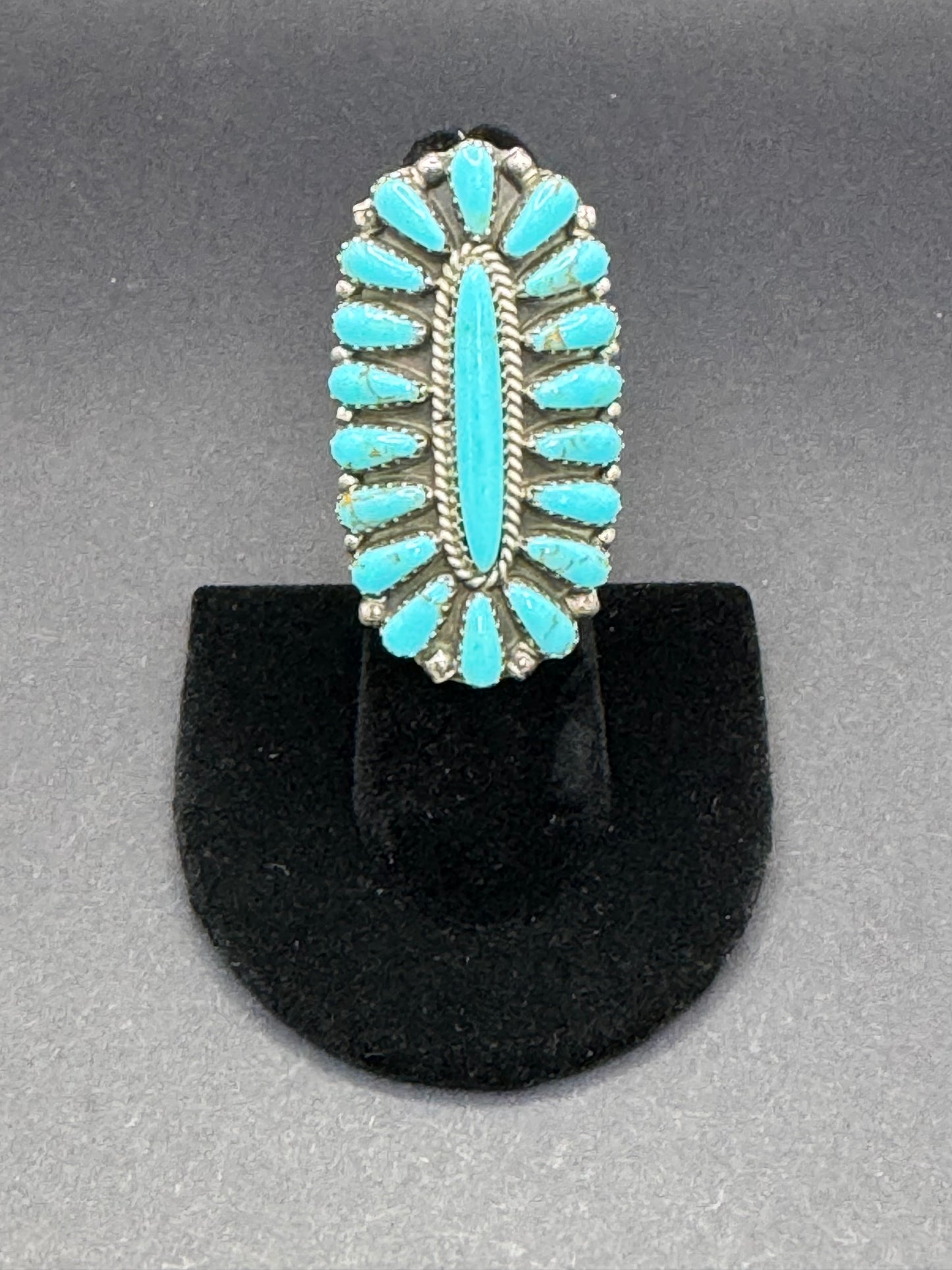 Turquoise Oval Cluster Ring