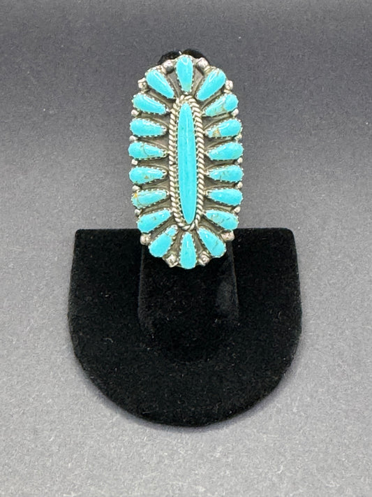 Turquoise Oval Cluster Ring