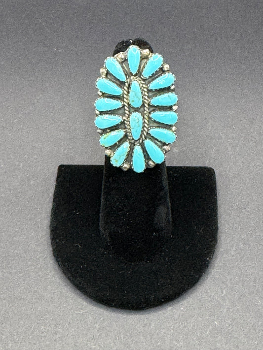 Multi Stone Turquoise & Silver Ring