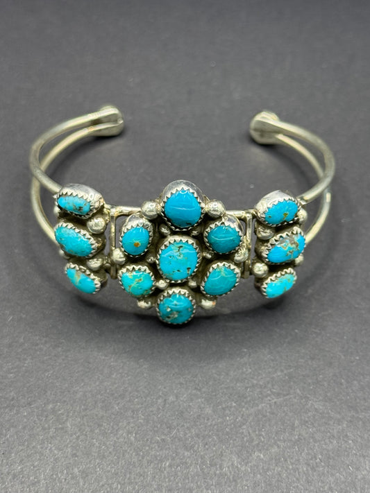 Turquoise & Silver Cuff