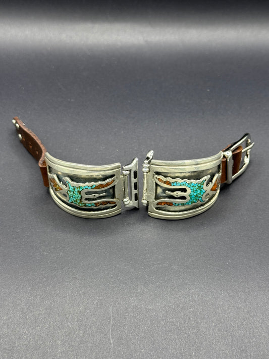 Vintage Sterling Silver Firebird Inlay Apple Watch Band