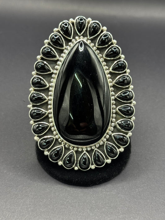 TJR Black Onyx Cluster Ring