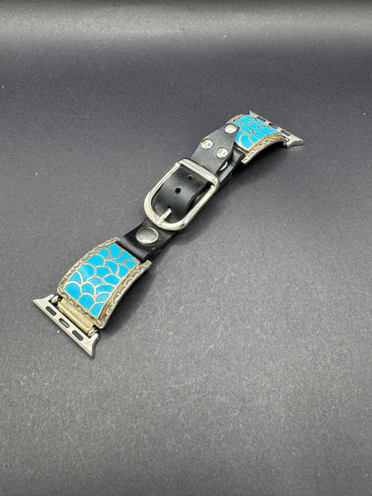 Vintage Silver and Turquoise Apple Watch Band