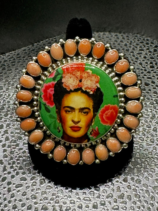 Navajo Made, Pink Conch Frida Ring