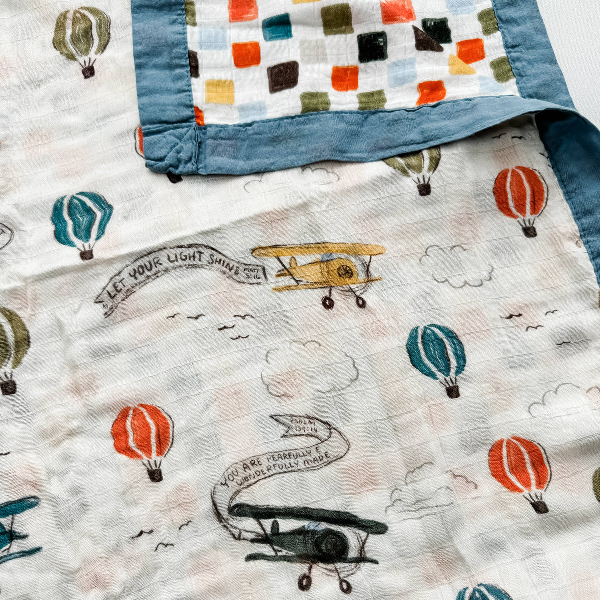 Scripture Planes Luxury Double Sided Muslin Blanket