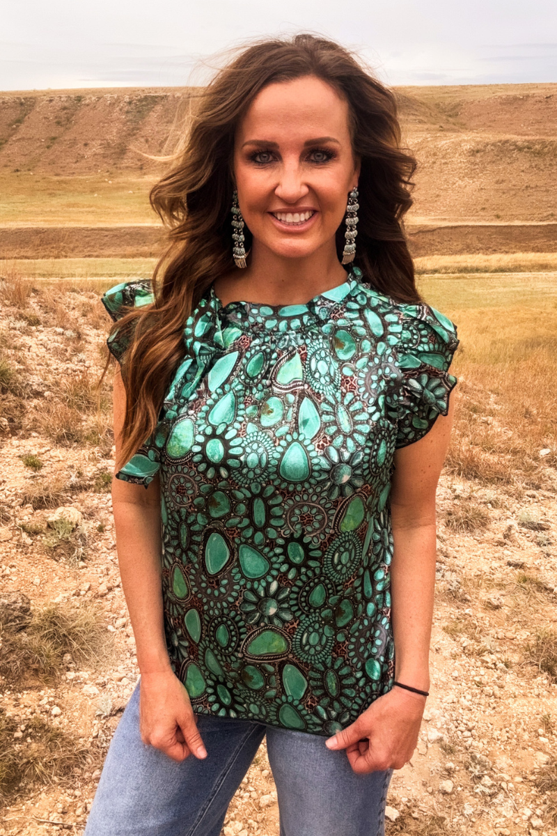 Turquoise Wild Charm Top