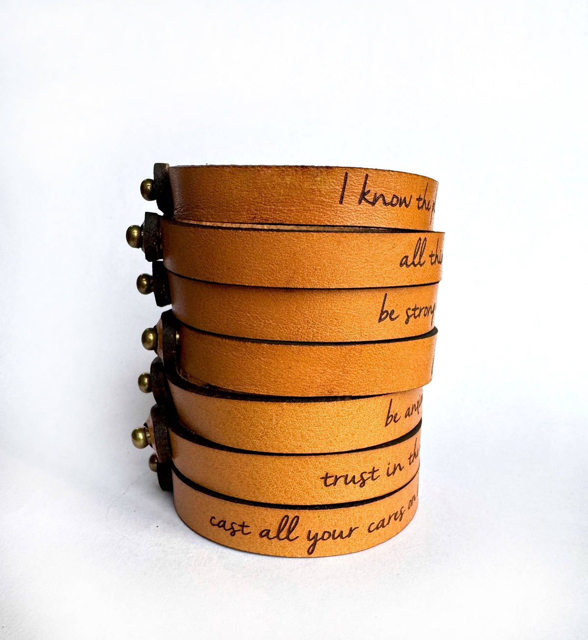 Bible Scripture Thin Leather Bracelet