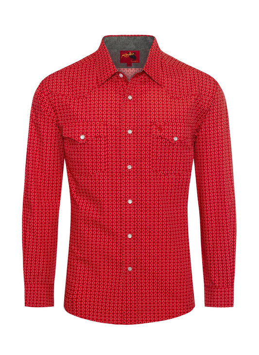 Men's Western Pearl Snap Print Shirt